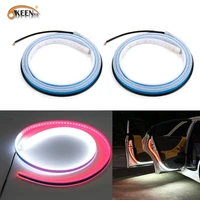 okeen 2x car door opening warning led strip light flashing flowing signal lamp waterproof auto anti collision safety accessories