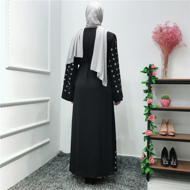 Dromiya Abaya Дубай мусульманское платье кафтан хиджаб кимоно с металлическими