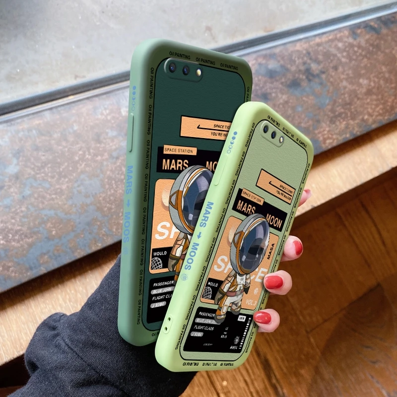 for oppo a1 a3 a3s a5 2020 a5s a7 a75 a75s casing with space pattern back cover anti falling silica gel case free global shipping