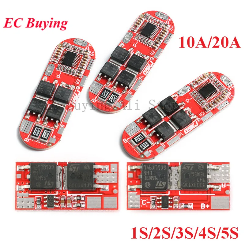 BMS 1S 2S 10A 3S защитная плата для литий ионных батарей 18650 модуль зарядки PCB PCM Lipo Cell 1 A