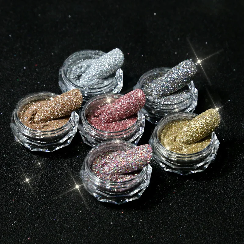 

1 Box Nail Art Powder Crystal Diamond Glitter Pigment Holographic Sparkle DIY Decoration Manicure Accessories