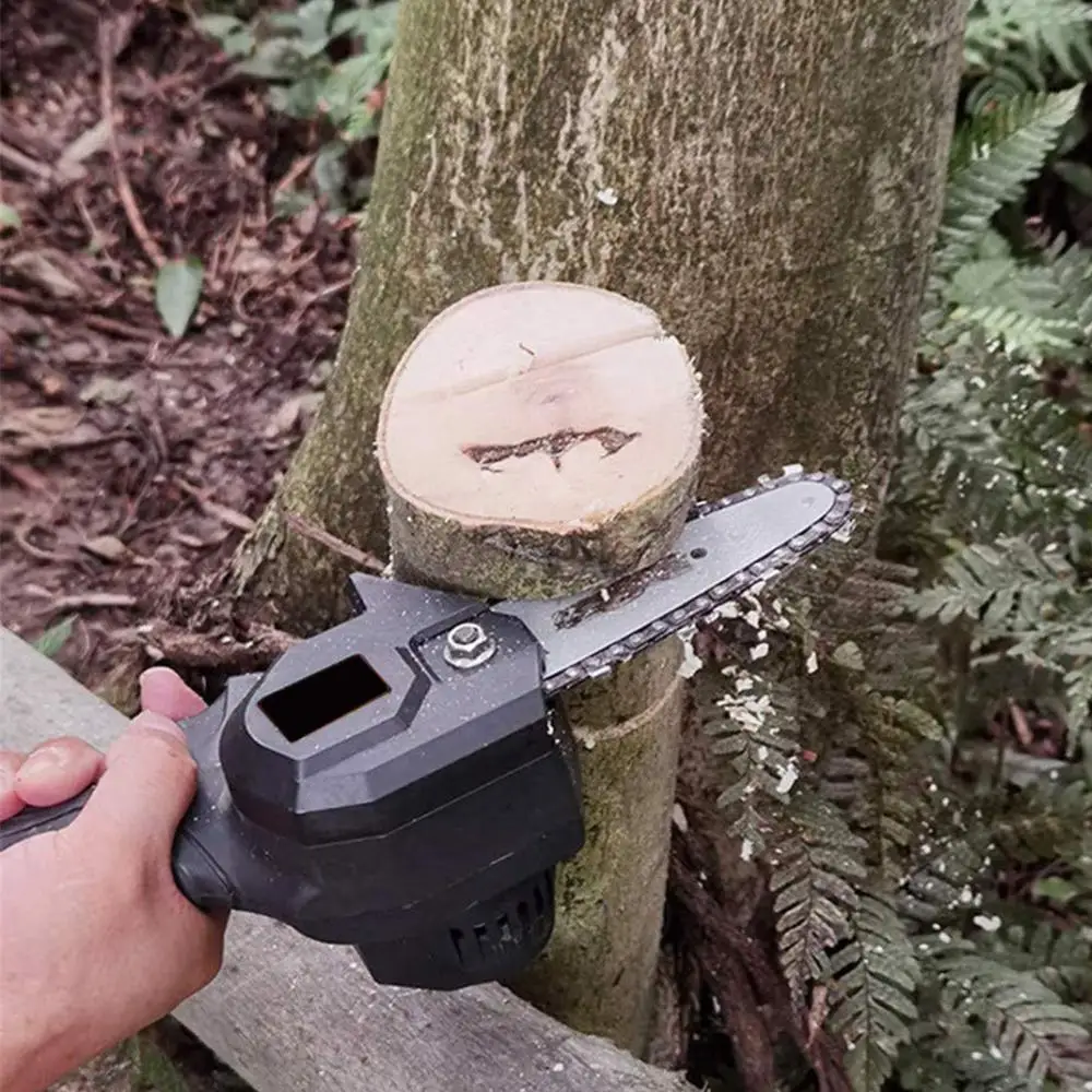 

4-Inch Mini Rechargeable Cordless Protable Electric Chainsaw Battery Wood Cutter Saw set