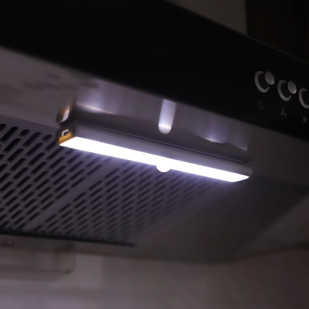 

1Pc 24LED USB Rechargeable White Light Human Body Induction Cabinet Light Automatic Infrared Induction Wardrobe Light Walkway Ba