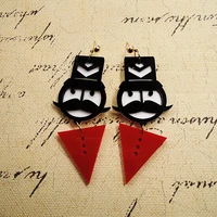 new funny black red acrylic drop earrings for women grils geometric big long dangle earrings pendant fashion party jewelry gifts