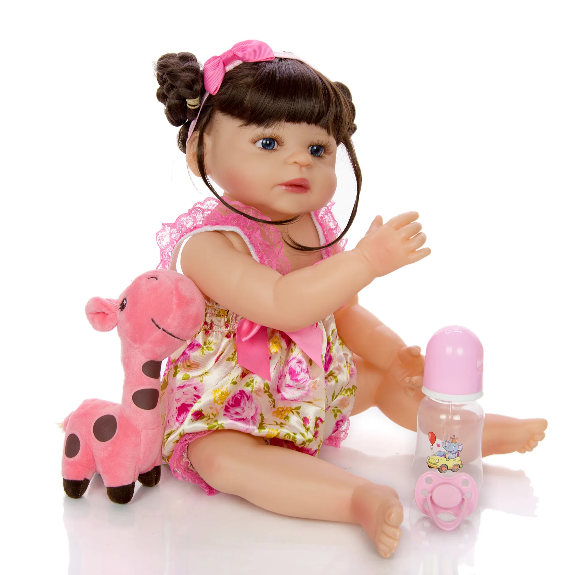 56 см кудри девочка Силиконовые reborn baby doll Ванна игрушка очень красивая принцесса