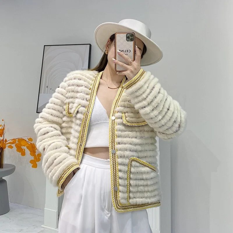 

Natural Mink Fur Women Coat Fashion Winter Superior Quality 100% Mink Fur Jacket Outerwear Coats H914