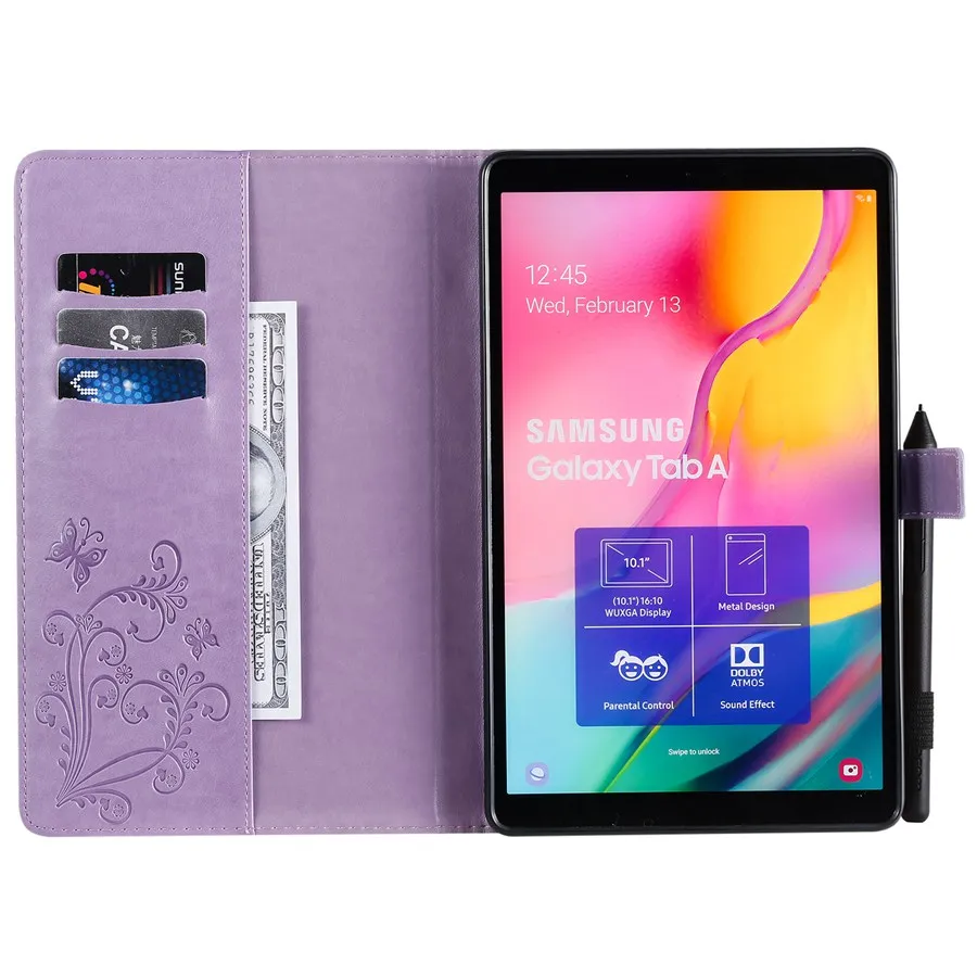 Чехол из ПУ кожи с тиснеными бабочками для Samsung Tab A 10 1 2019 чехол планшета