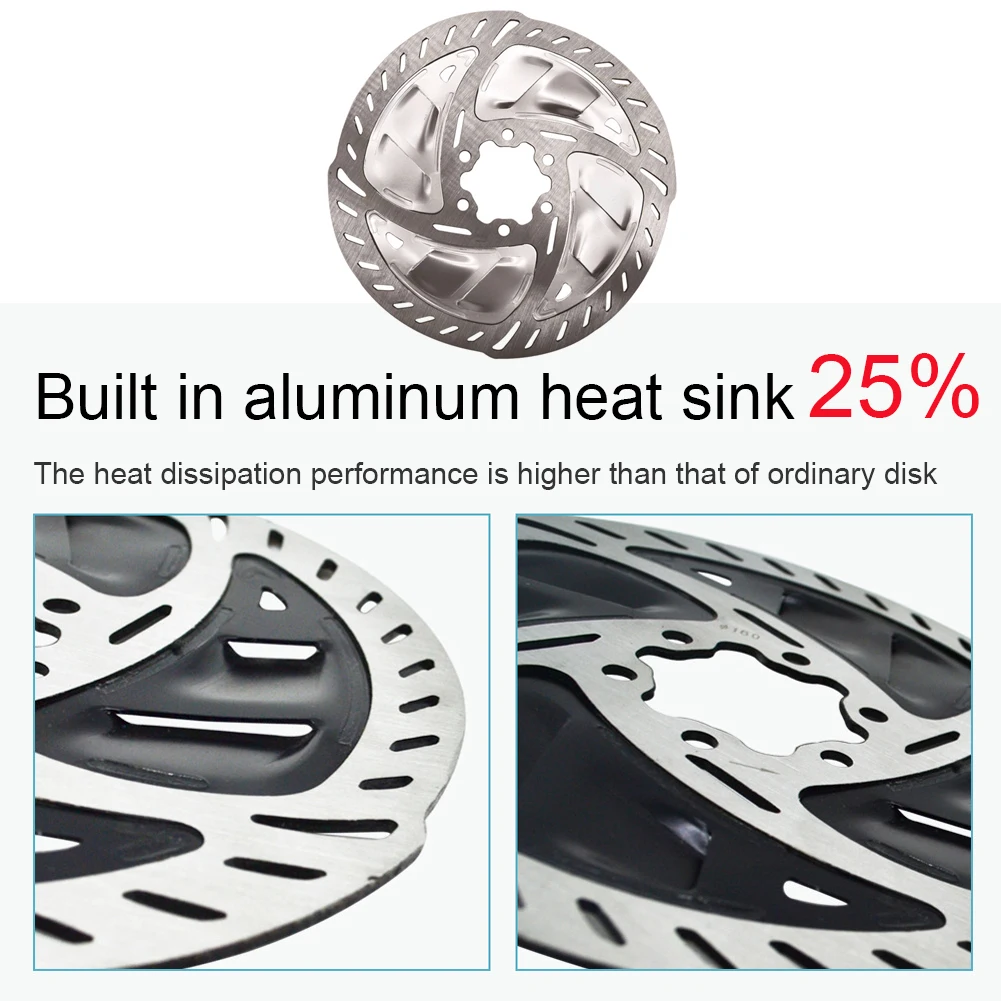 

MTB Road Bicycle Cooling Fins Disc Brake Heat Dissipation Steel Bike Rotor with Bolts for Cycling Accessories