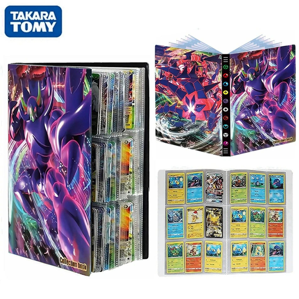 &Aacute;lbum de cartas de Pok&eacute;mon 432 de 9 bolsillos, carpeta de tarjetas VMAX GX, expositor de mapas de Pok&eacute;mon, carpeta de colecci&oacute;n de Juguetes-0