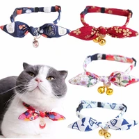 bowtie cat collar breakaway with bell unique bunny ears safety kitten collar chinese lucky pendant light weight soft durable