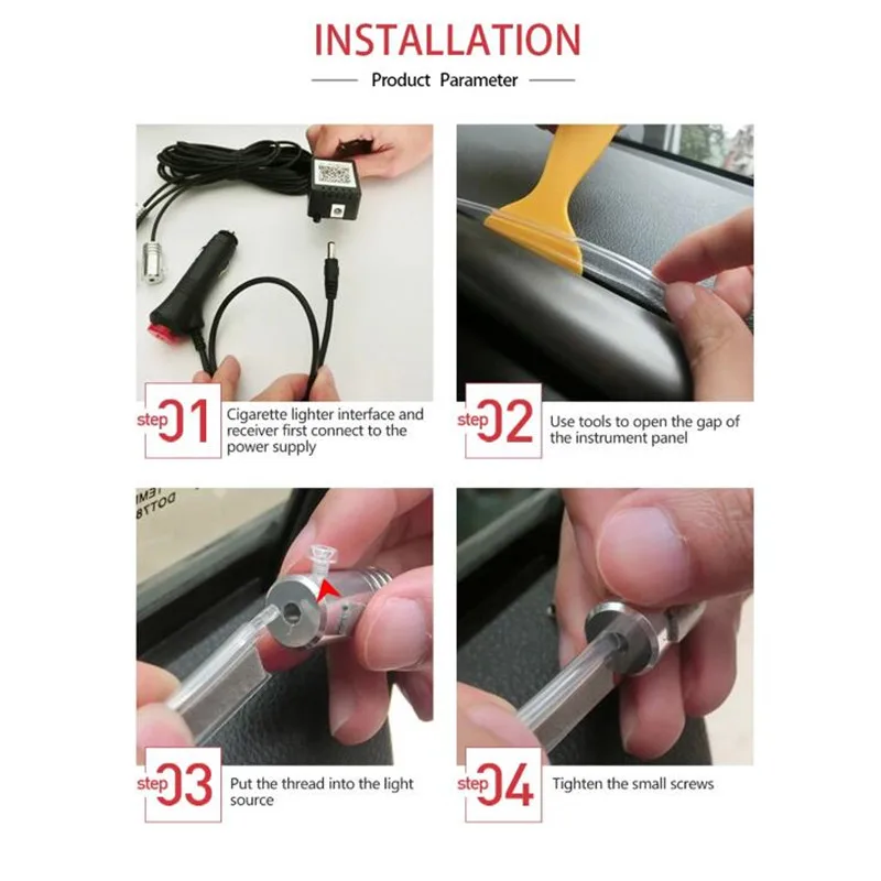 

Car Atmosphere Lights EL Neon Wire Strip Light RGB Multiple Modes App Sound Control Auto Interior Decorative Ambient Neon Lamp