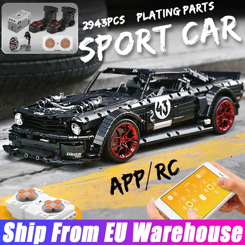 DHL Mould King 13108 высокотехнологичное приложение RC мышечные автомобили 1965 Mustangsd Hoonicornsd