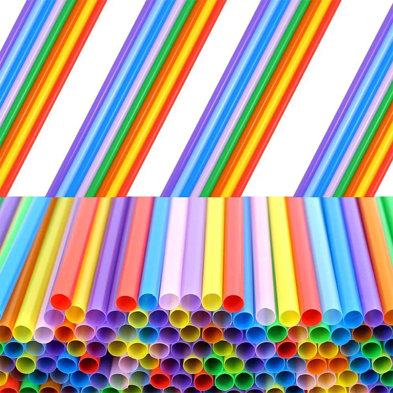 

100-400pcs Plastic Drinking Straws Multi-Colored Striped Bedable Disposable Straws Party Multi Colored Rainbow Straw paille