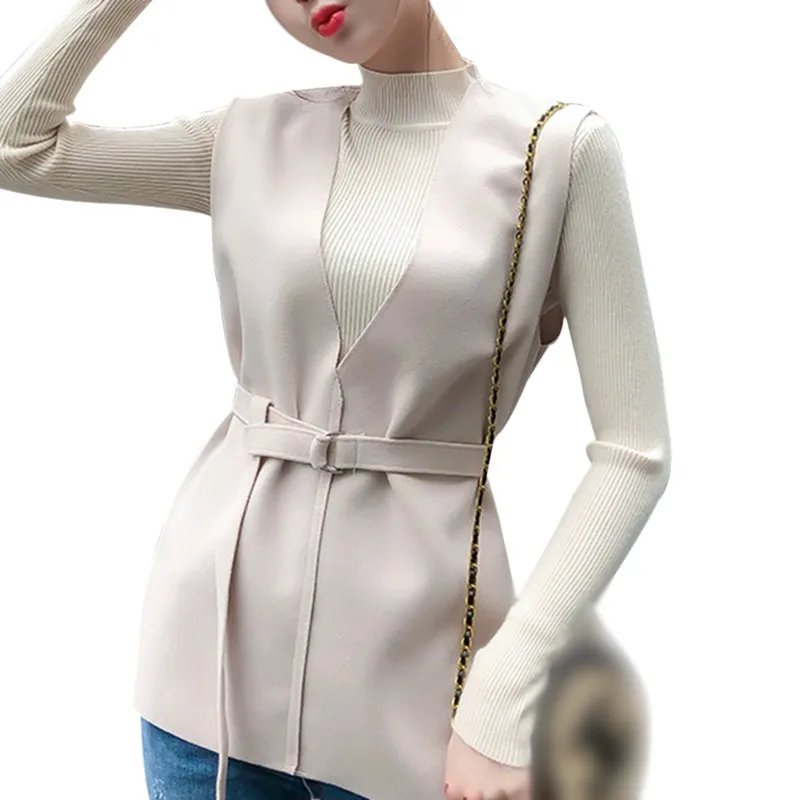 

Autumn Woman High-Quality Fashion Korean Style V-Neck Loose Wild Sleeveless Pullover Waistcoat Vest