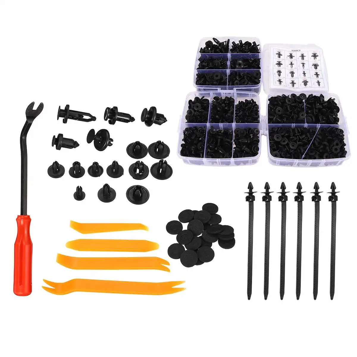 

620Pcs Boxed Buckle 16 Kinds Of Car Bumper Repair Kit Fasteners Expansion Screw Clip Buckle Snap Accessories