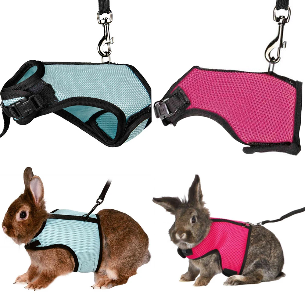 

2 Colors Hamster Rabbit Pet Harness With Lead Set Ferret Guinea Pig Small Animal Pet Walk Lead Leash Bunny Little Pets S-XL