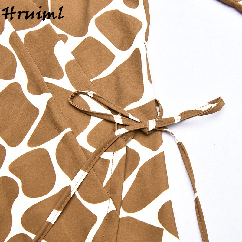 

Sexy Dress Women Fashion Print Long Sleeve V Neck Vintage Dress High Waist Mini Dress Autumn Elegant Bodycon Bandage Dress 2020