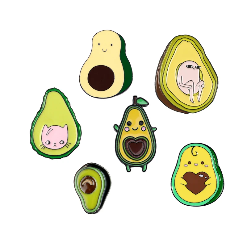 Значок на лацкан с изображением авокадо привидения кота груши фруктов для одежды