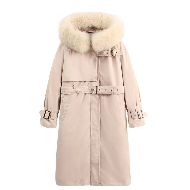 

Removable Liner Female Coat 2023 New Thicken Women Down Jacket Winter White Duck Down Hooded Fur Collar Women Down Jacket NBH276