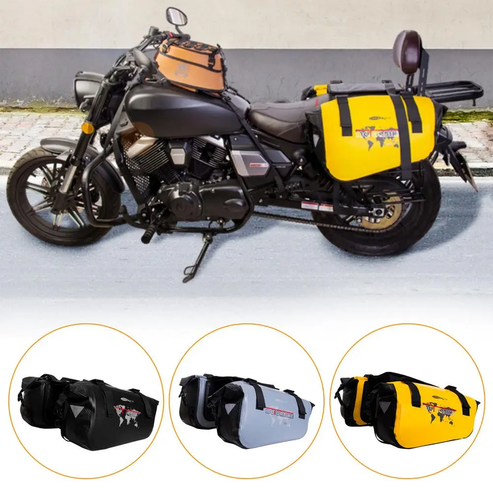 

Motorcycle Side Bag Large-Capacity Wear-Resistance Storage Bag With Sturdy Metal Buckles Safe Reflective Material Fashion