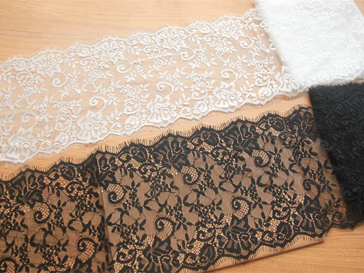 

Аксессуары для одежды ручной работы, черно-белые ресницы, сетка, кружево для вышивки, ширина 18 см