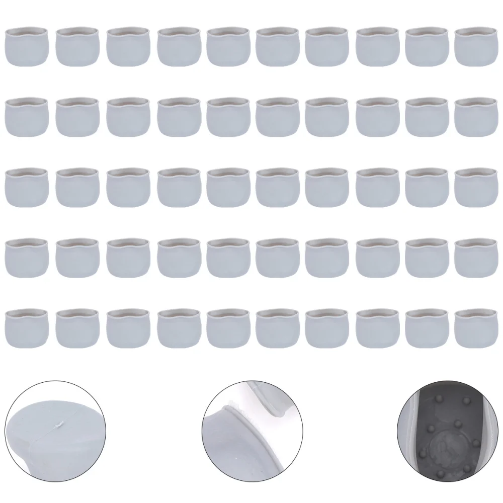 

50PCS Desk Leg Protective Cover Silicone Table Chair Foot Cover Leg Mats Mute Chair Footpads Stylish Chair Desk Foot Sleeves for