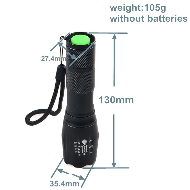 [ ] Китай XM-L T6 светодио дный 3800LM Лампе torche черная мини-Мощный тактический фонарь
