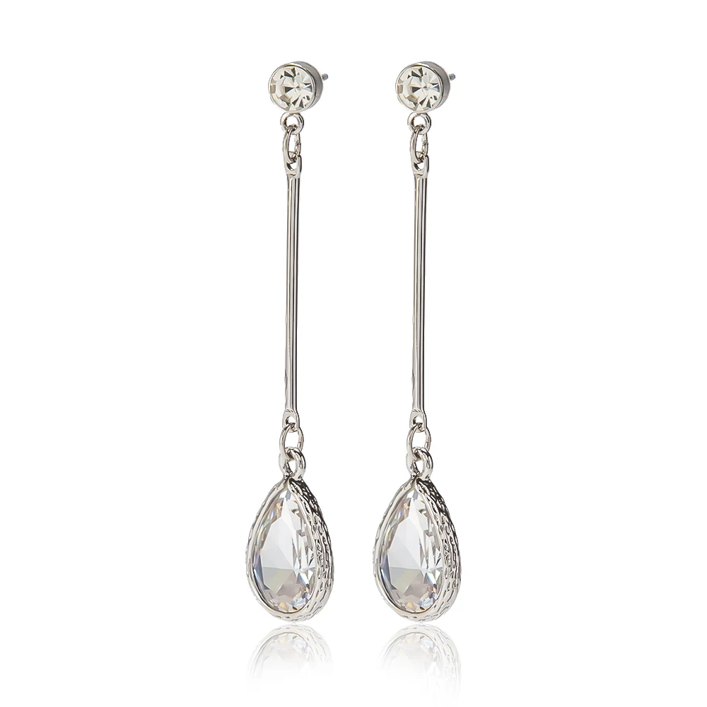 Тренд капли воды серьги с фианитами женские Винтажные висячие для свадебной