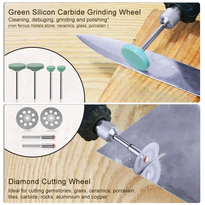 

Rotary Tool Accessories Kit 375Pcs, 1/8 inch Multi Purpose Tool Accessory for Engraving, Grinding, Polishing,Derusting