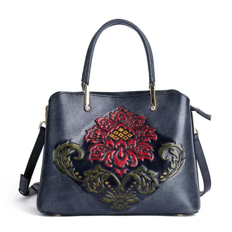 floral women handbag genuine leather bag 2021 new luxury handbags women bags designer real leather bag chinese style handbag
