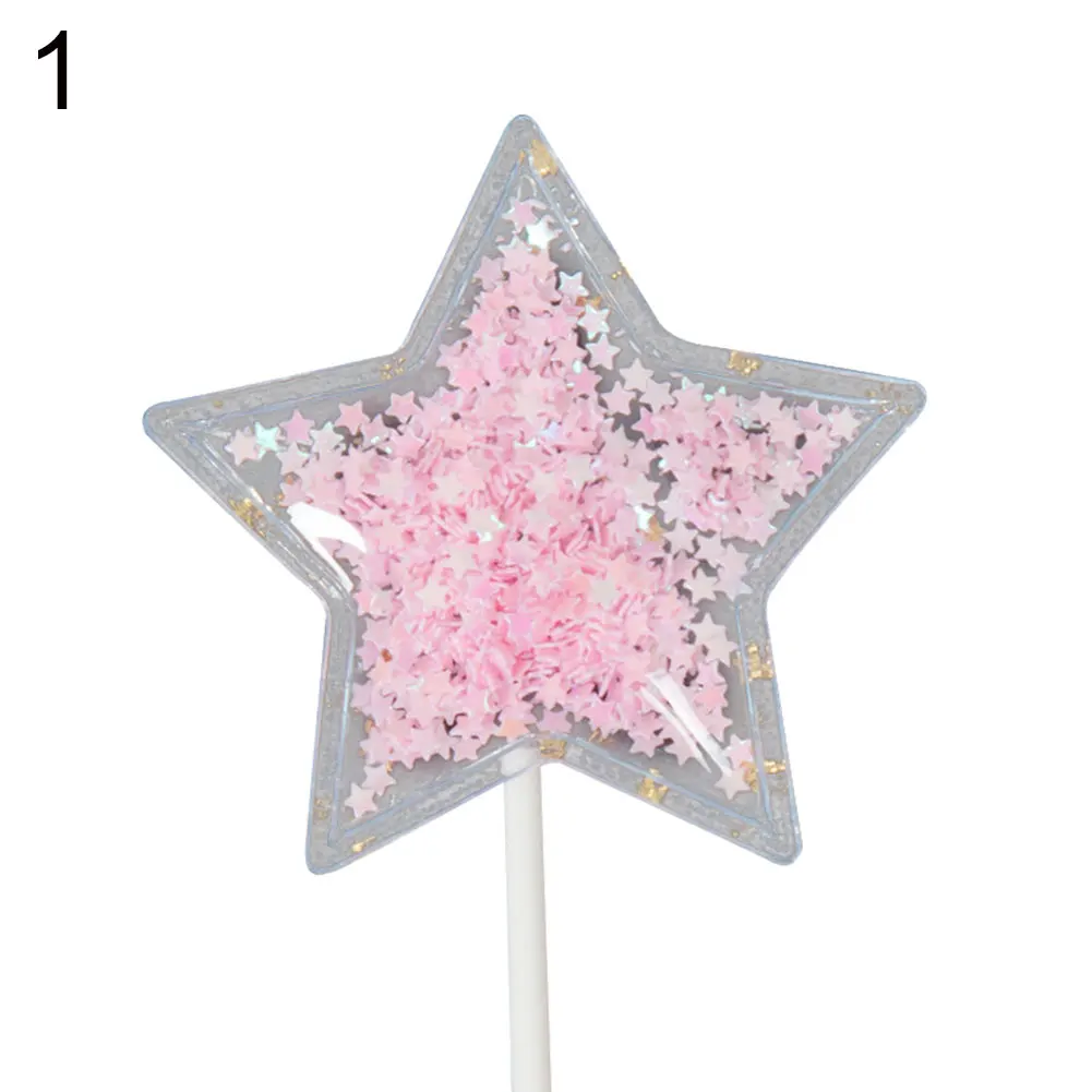 Новая Фея Звезда Сердце Корона торт украшения верхний флаг день рождения для