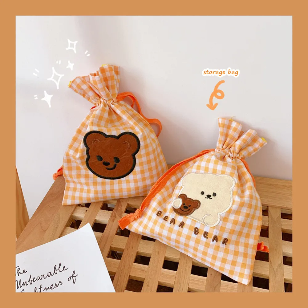 MINKYS Kawaii Bear портативный пенал Чехол для карандашей настольное хранилище сумка на