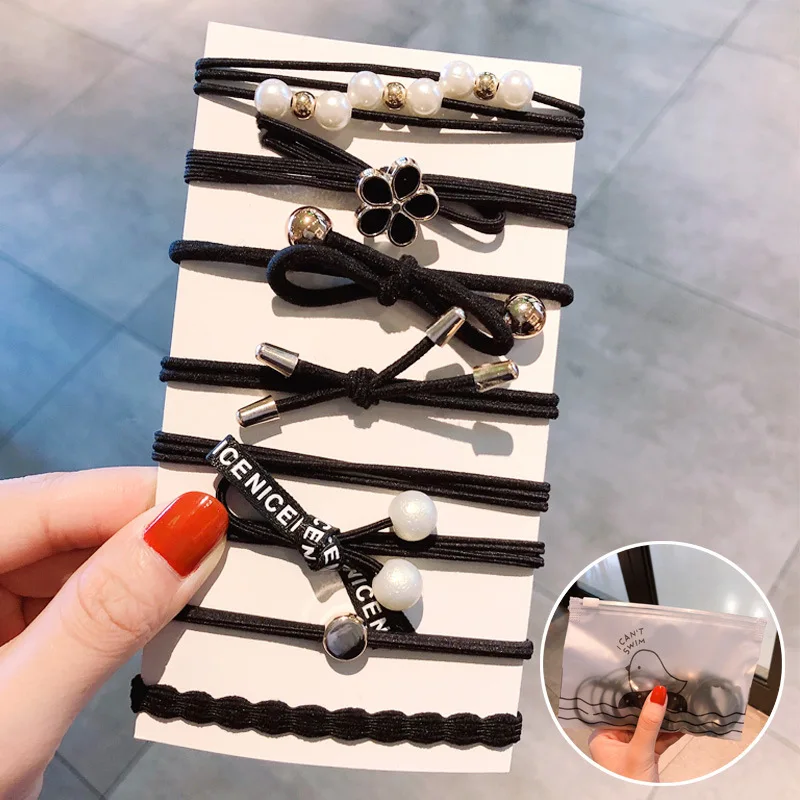 5/8 шт./компл. новинка женские элегантные эластичные резинки для волос с цветами и