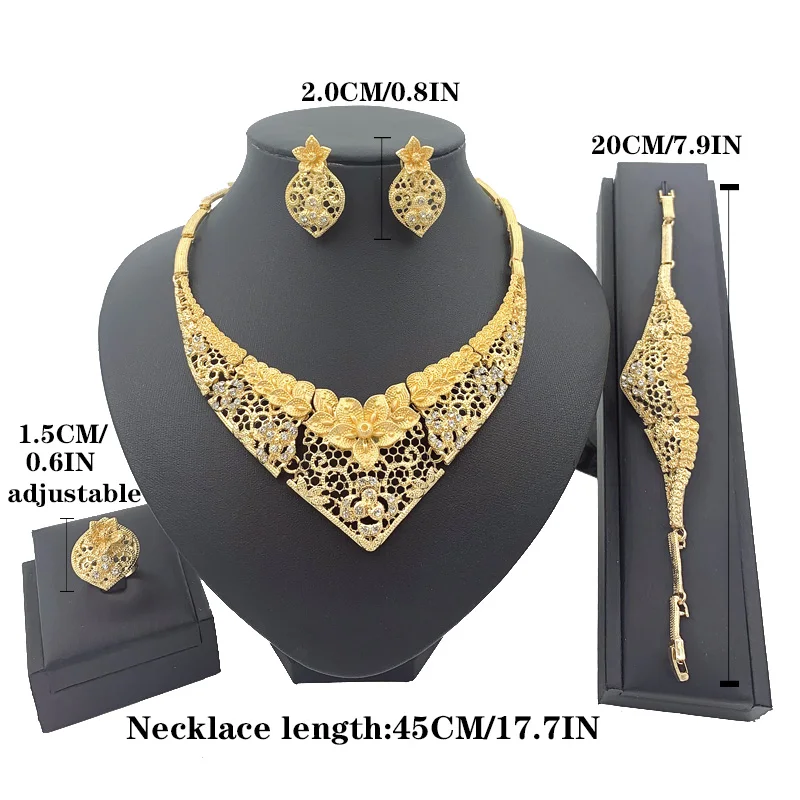 Роскошный набор золотого ожерелья для женщин Дубай золотые Ювелирные наборы