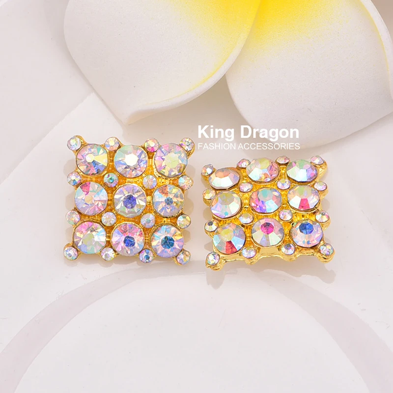 Новое поступление кнопки AB со стразами задняя часть хвостовика 5 шт./лот 15 мм