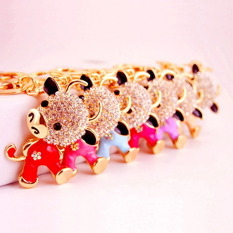 Хит Ox стразы прекрасный брелок из коровьей кожи для автомобильной сумки