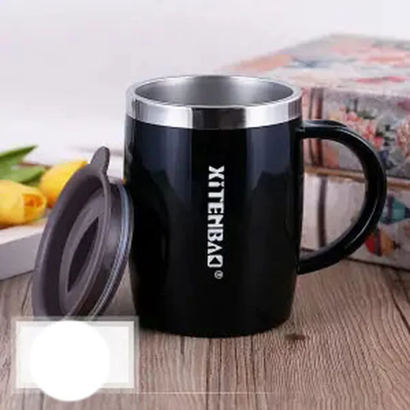 

Офисные питьевые чашки из нержавеющей стали, небьющиеся простые кружки для мальчиков и девочек, домашняя кофейная чашка большой емкости, ко...