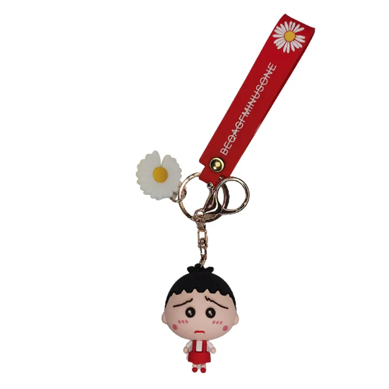 

Lovely Japanese Anime Chibi Maruko-chan Keychain Little Daisy Cartoon characters Bag Pendant Accessories Car keying Give Gift