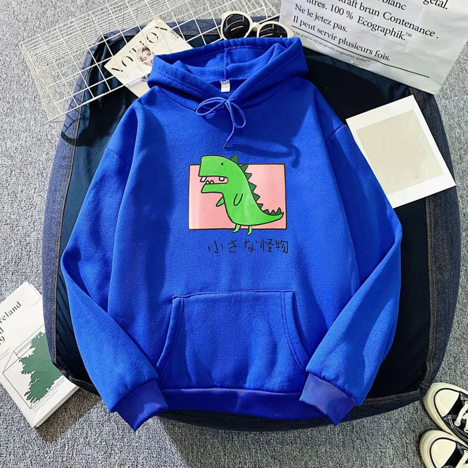 Koean Style 2021Women's kawaii anime Print Long-sleeved Sweatshirt  Casual aesthetic Pullover худи оверсайз