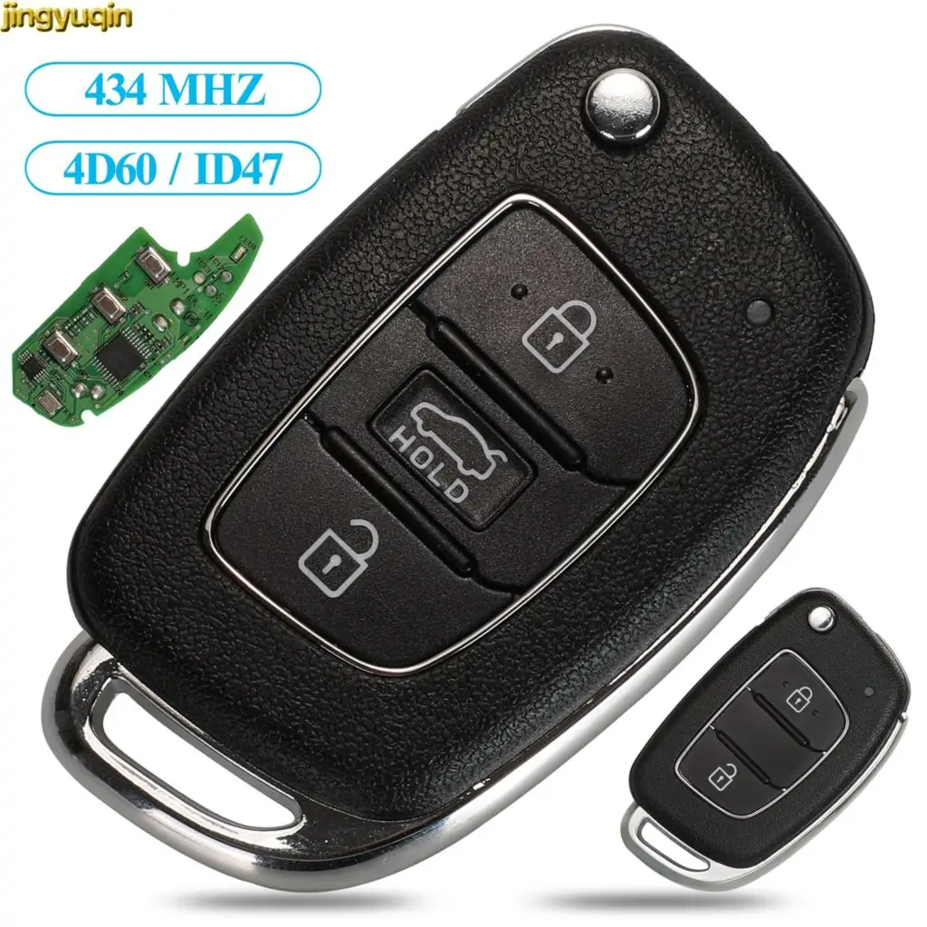 Пульт дистанционного управления Jingyuqin 433 95/434 МГц 4D60 для Hyundai Verna RKE 4F30 2015DJ2837