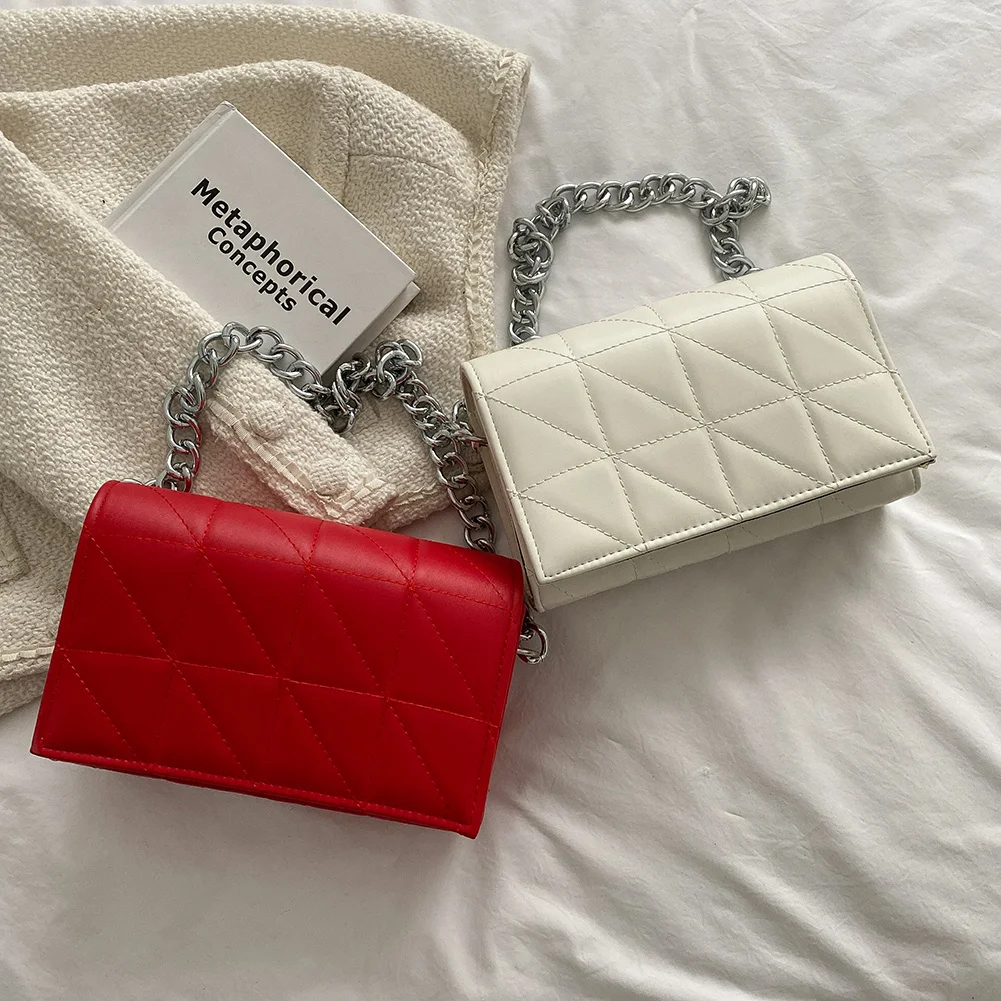 

Модные Женские однотонные маленькие сумки через плечо, повседневные маленькие сумочки на цепочке, подарки для дам