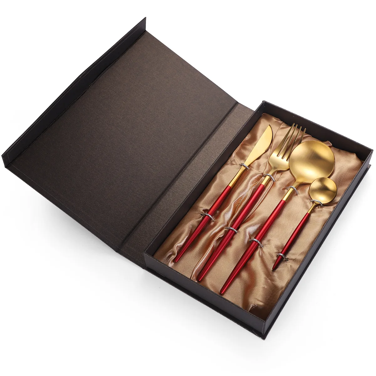 

304 столовые приборы из нержавеющей стали, набор столовых приборов, 4 шт., разрисованный нож, вилка, ложка, столовая посуда, набор посуды, празд...