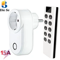 433mhz wireless remote control outlet eu fr universal smart socket 220v 15a power plug for smart homelamp ledfanillumination
