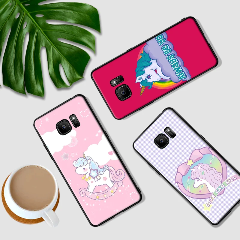 Для samsung M10 M20 M30 S6 S7 Edge S10 S9 S8 PLUS чехол Единорог на радужной Jetpack | Мобильные телефоны