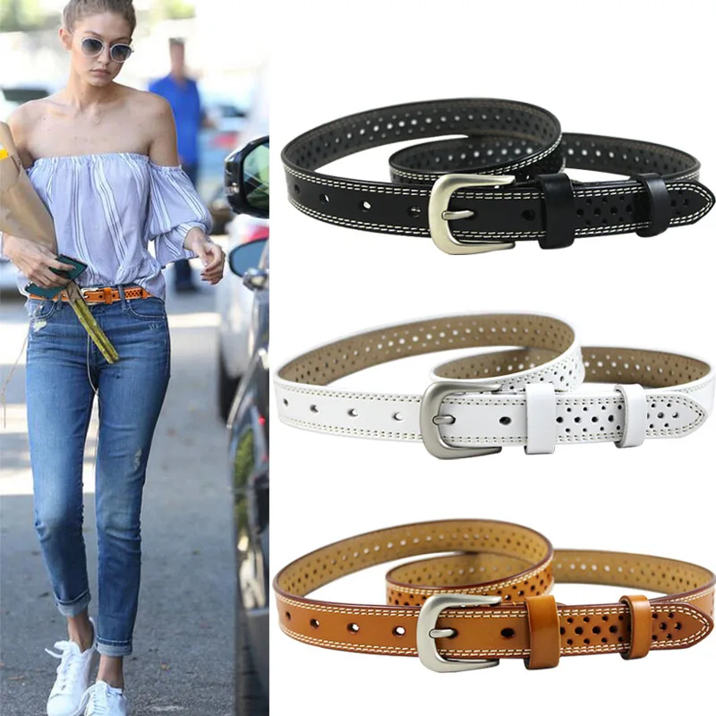 Hot Sale Genuine Leather Female Waist Strap Top Pin Buckle Belts High Quality Luxury Women Belt  For Women Lady Waistband