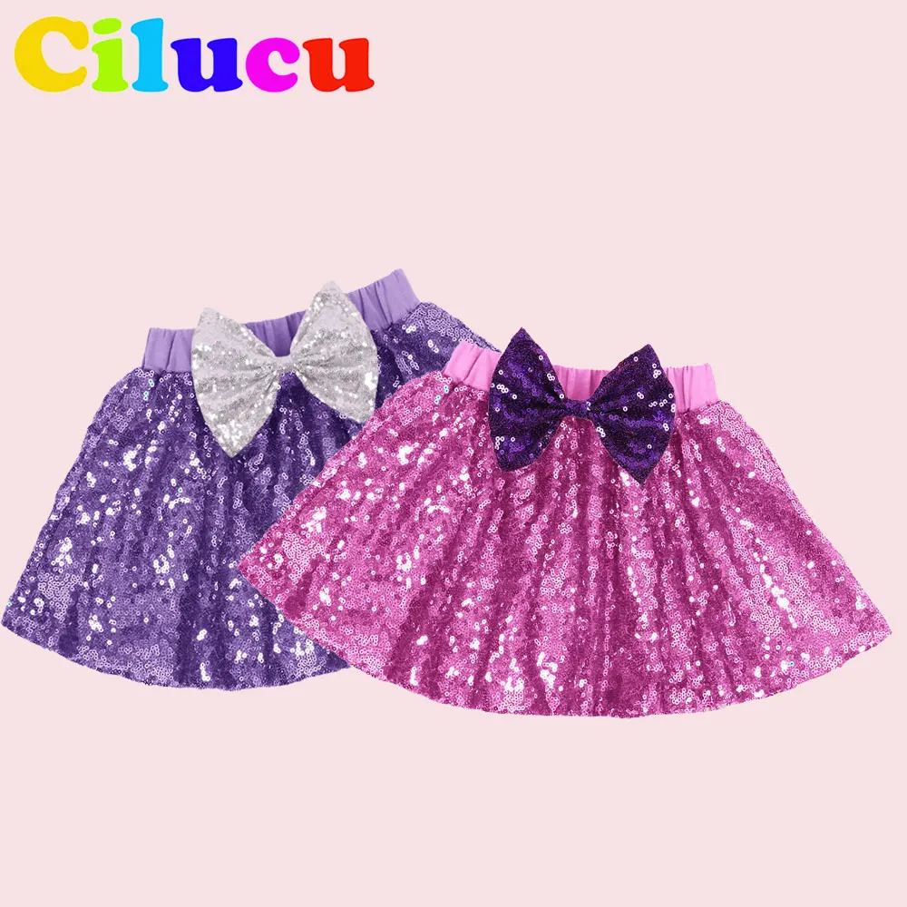 Вечерние блестящие мини юбки для девочек на день рождения детские танцевальные