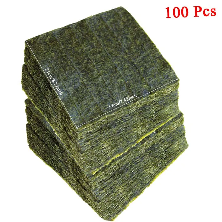21x19cm 100Pc 50-100 шт суши нори морские водоросли Фабрика AAA Качество, темно-зеленый вторичный выпечки Нори Суши algues, лучшие продажи суши - Цвет: 21x19cm 100Pc