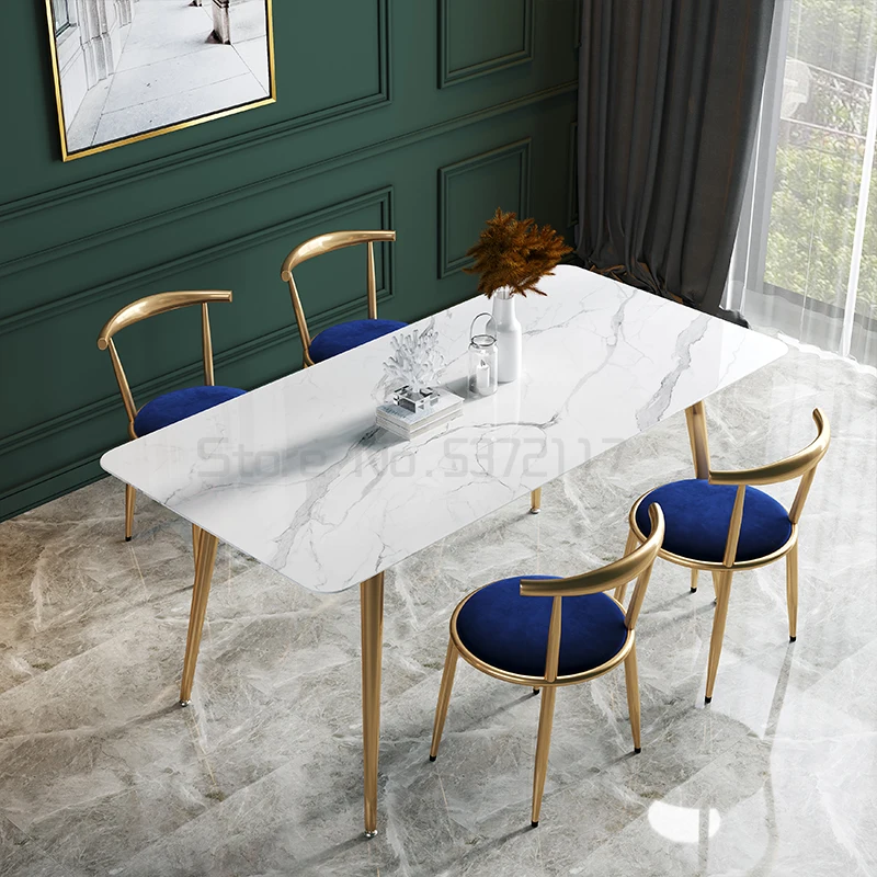 Железный стол и стул обеденный в скандинавском стиле на спинке простой для