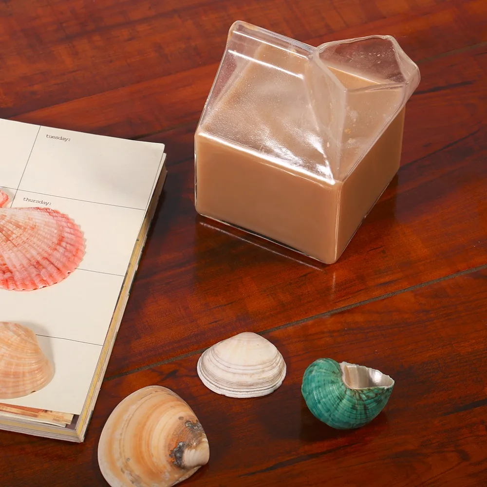 Творческий американский стеклянная банка для молока кувшин для молока в виде молочной коробка стеклянная чашка для кофе стеклянная кружка для сока уникальный дизайн ручной работы ремесла