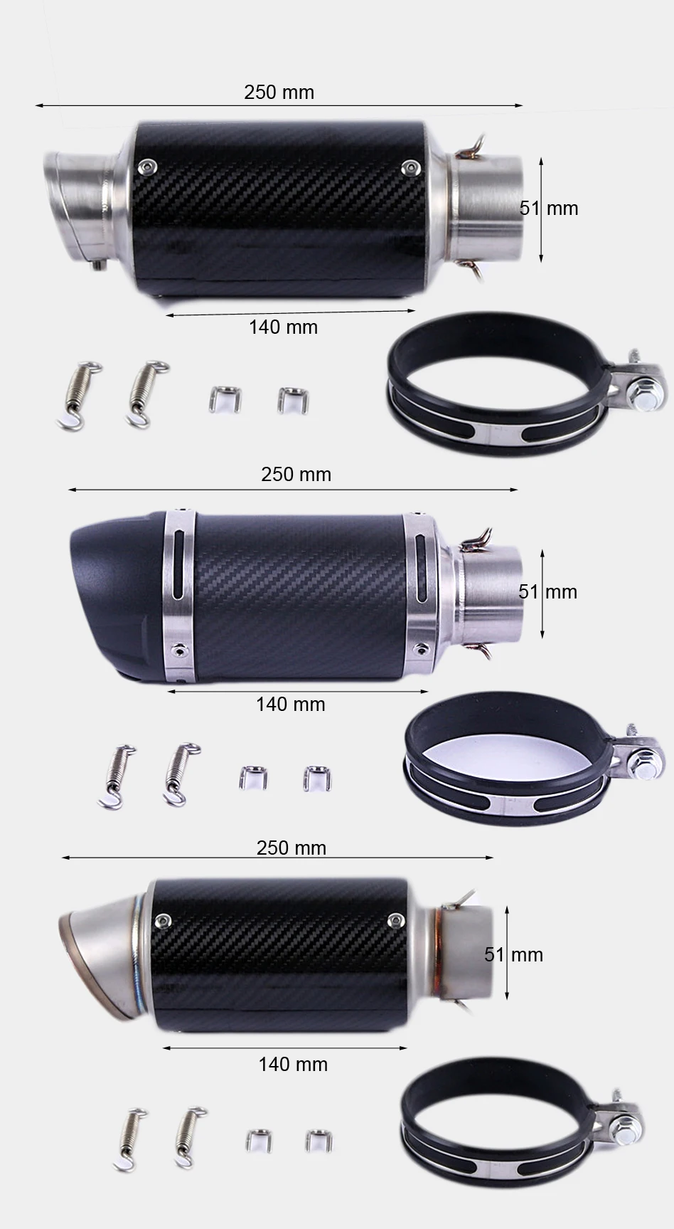 

MSX125 M3 Motorcycle carbon fiber Exhaust full System contact middle pipe + muffler for HONDA Grom MSX 125 slip on